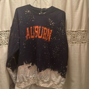 Auburn University Sweatshirt W/M L Blue Splatter Tigers Southern Bliss